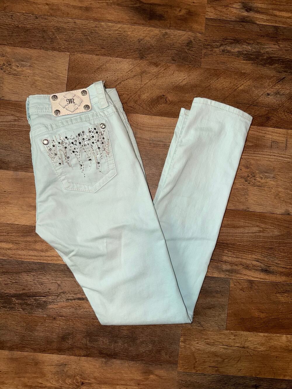 Miss me women’s ice blue skinny blue jeans